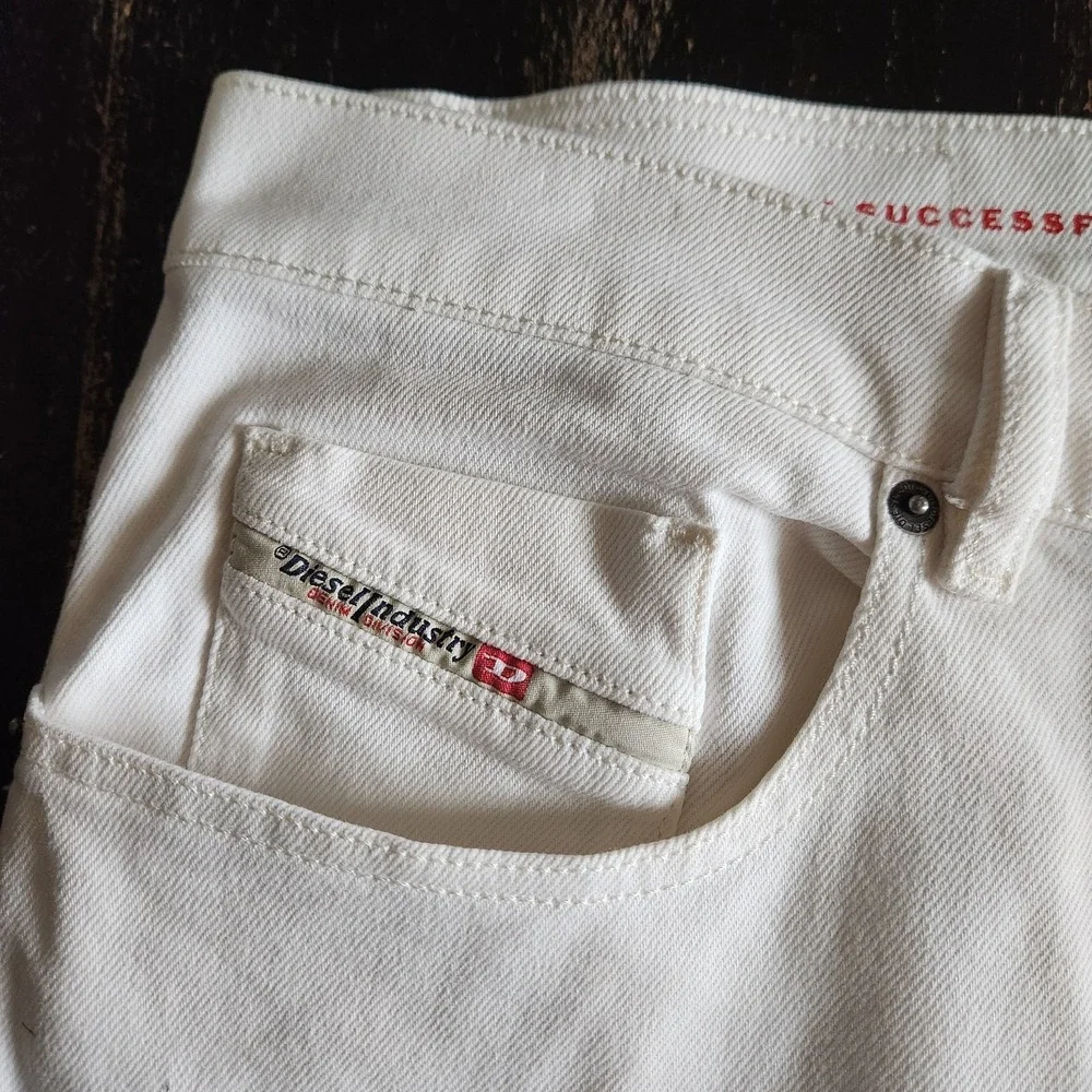 DIESEL 2019 D-Strukt 09F26 Men Jeans W38/L30 White Slim‎ Fit Zip Fly Denim